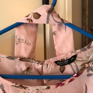 Pink floral belted dress